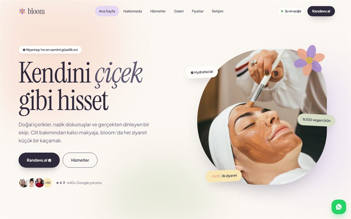 Güzellik Salonu Web Sitesi: Randevu, Fiyat Listesi ve Google Yorumlarıyla Daha Fazla Müşteri